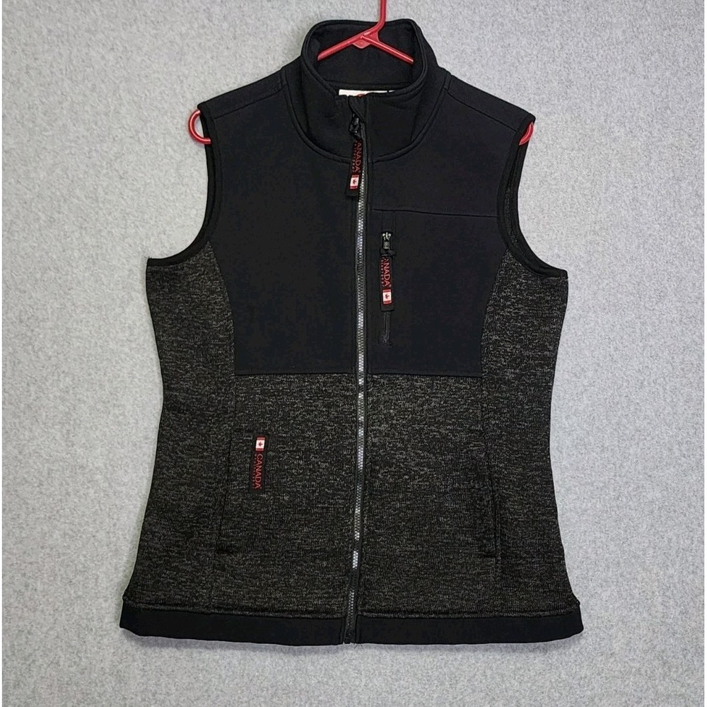 Canada‎ Weather Gear Vest Women's Small Lightweight Fleece In Heather Black
